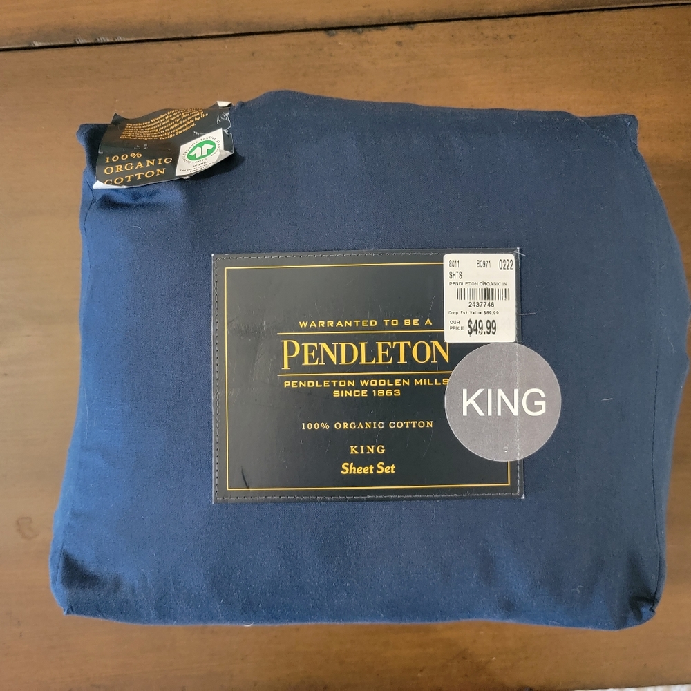 Navy Blue Pendleton King / Cali King sheet sets NWT